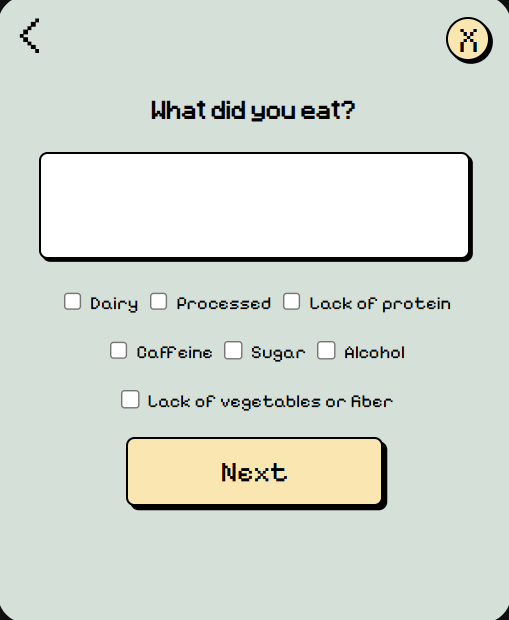 Food log widget  screen 3
